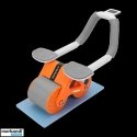 Abdominal muscle trainer with timer, AB roller Wheel AB-3, color gray-orange, REBEL ACTIVE