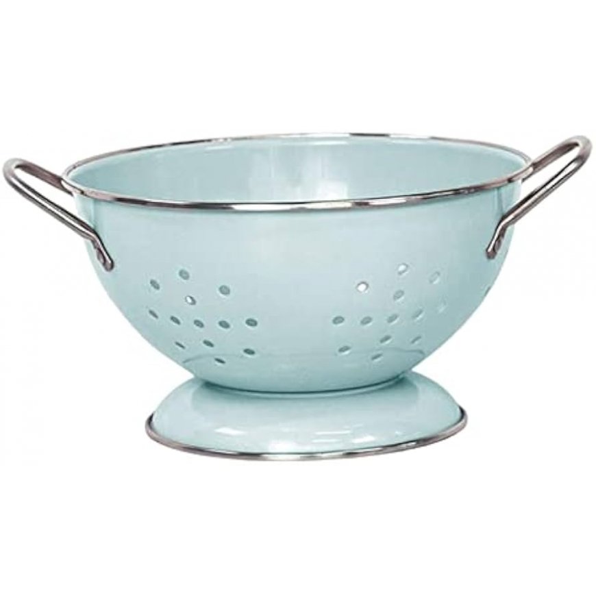 Enamelled colander 22.5cm cream