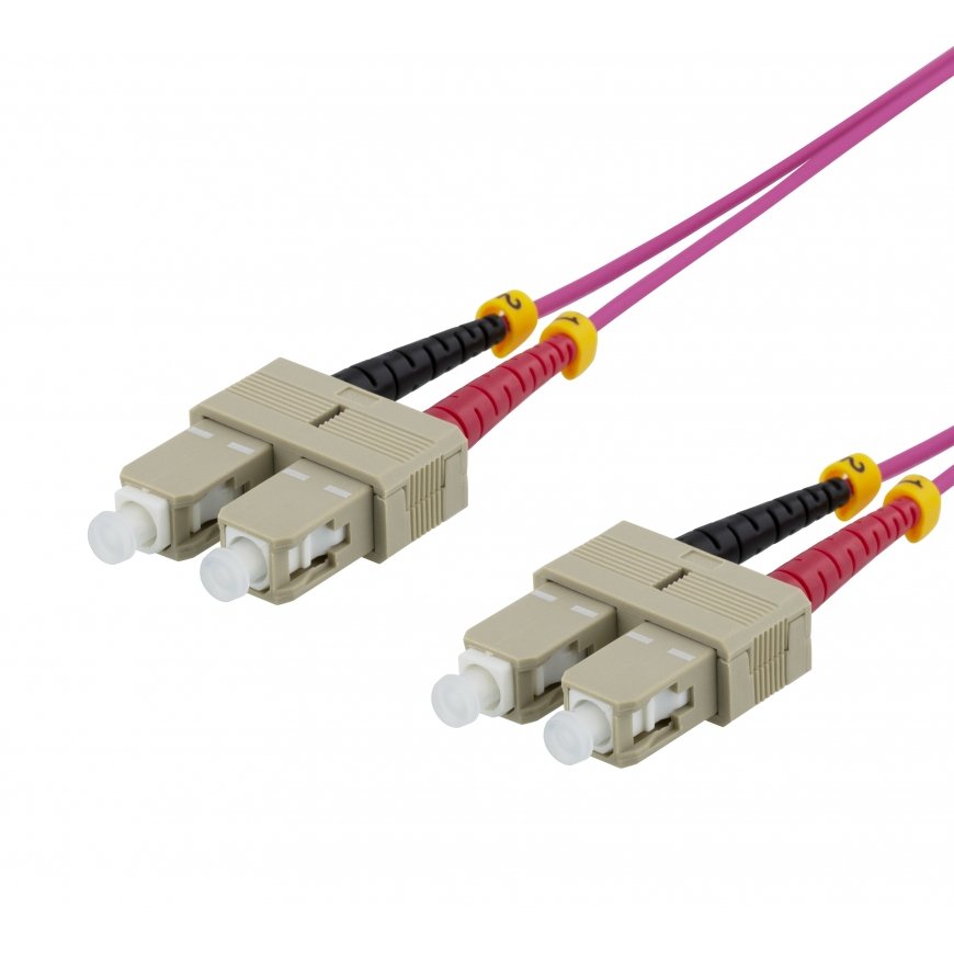 Deltaco SCSC-71 InfiniBand/fibre optic cable 1 m 2x SC Розовый