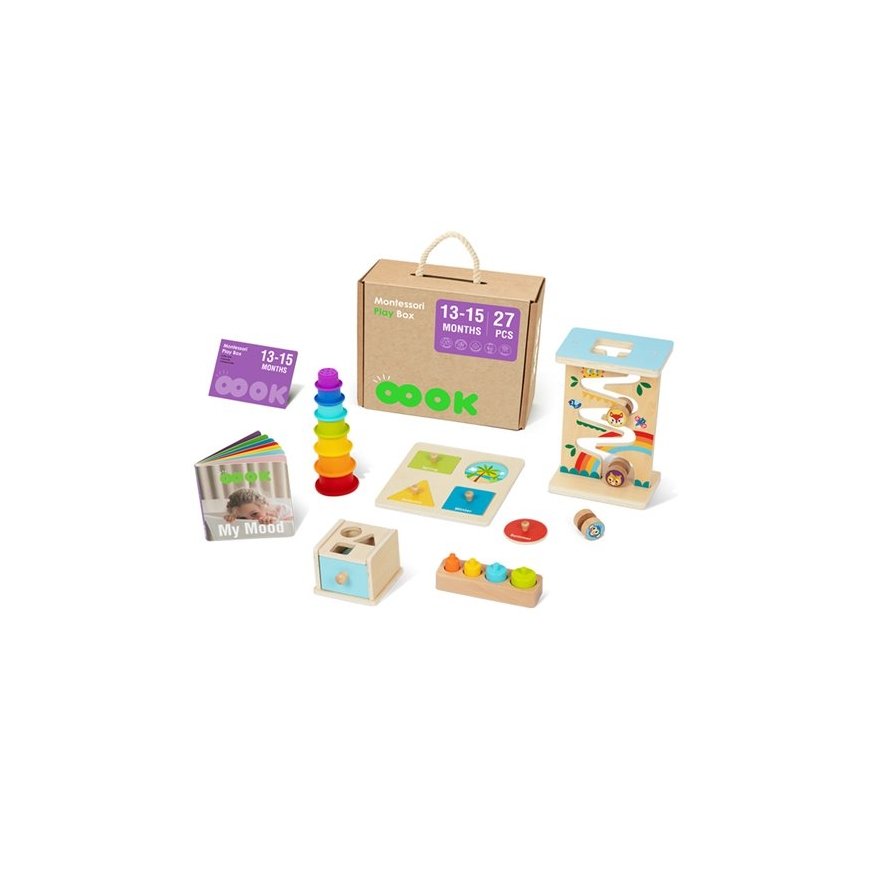 WOOPIE roheline Montessori sensoorne kast 6in1 beebidele