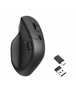Keychron M6 pele Labā roka RF Wireless + Bluetooth + USB Type-C Optisks 26000 DPI