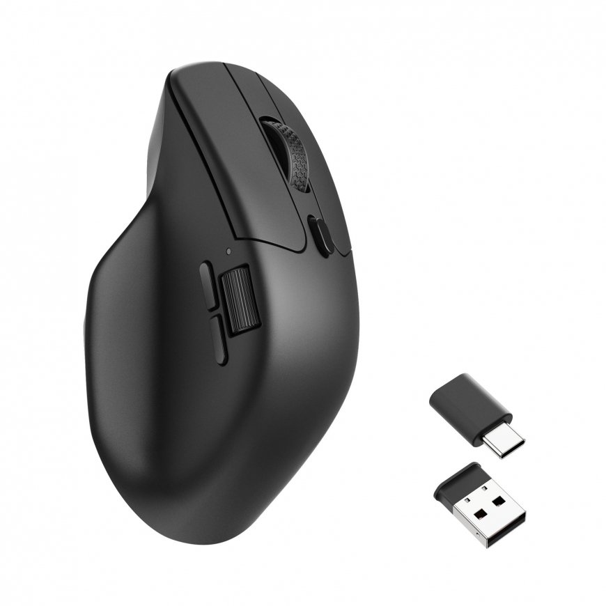 Keychron M6 pele Labā roka RF Wireless + Bluetooth + USB Type-C Optisks 26000 DPI