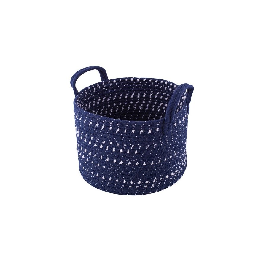 Blue Woven basket, 28x28x20 cm, navy blue