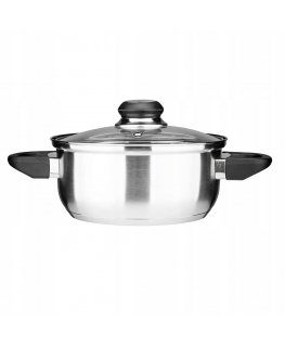 Emilio nerūsējošā tērauda katls, 4.2L, 24cm, ar stikla vāku