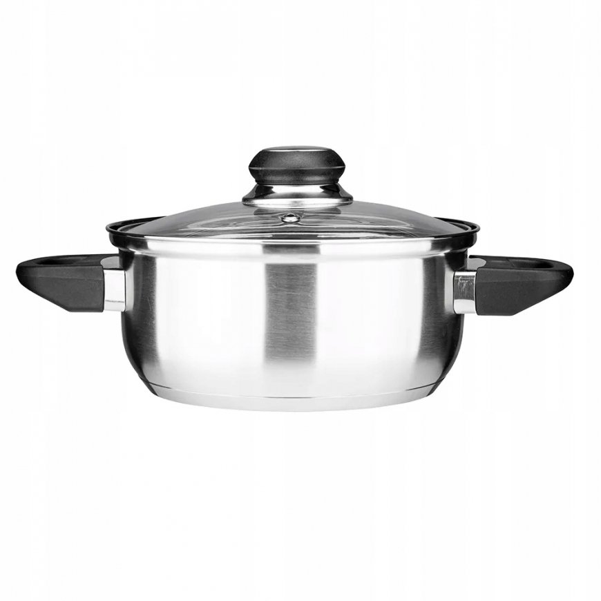 Emilio nerūsējošā tērauda katls, 4.2L, 24cm, ar stikla vāku