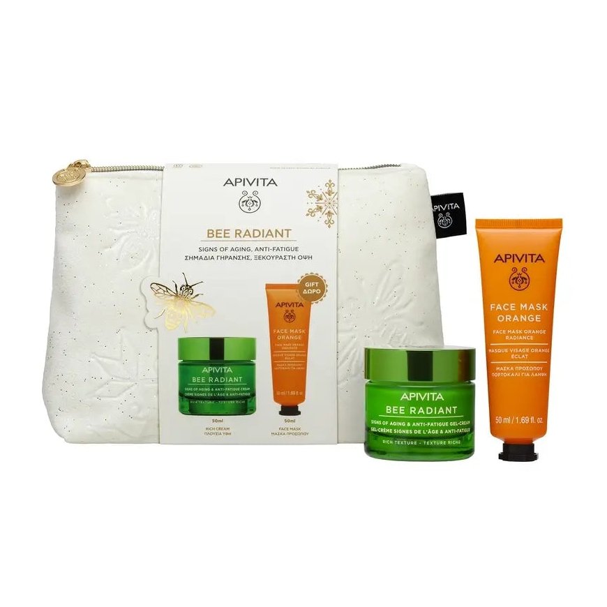 Apivita BEE RADIANT GEEL-KREEM VANANEMISE MÄRKID JA ANTI-VÄSITUS KUIV Nahk 2-PACK