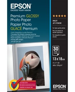 Epson Premium Glossy Photo Paper - 13x18cm - 30 Sheets Белый Премиум-глянец