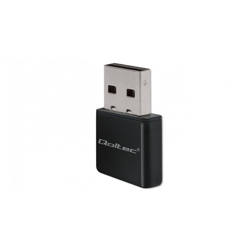 Qoltec Bezvadu Ultra ātra mini WiFi 6 adapteris | Standarts AX | Bluetooth 5.4 | USB | 900Mbps – 2