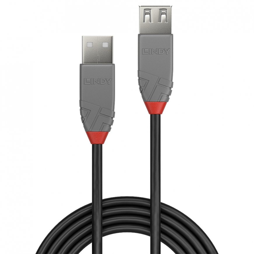 Lindy 36703 USB kabelis USB 2.0 2 m USB A Melns, Pelēks – 2
