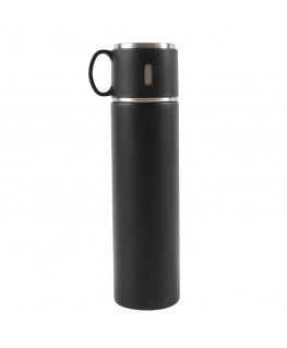 Thermos, jossa on kupin muotoinen kansi 580 ml, musta