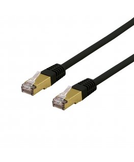 Deltaco SFTP-61SAH võrgukaabel Must 1 m Cat6a S/FTP (S-STP)