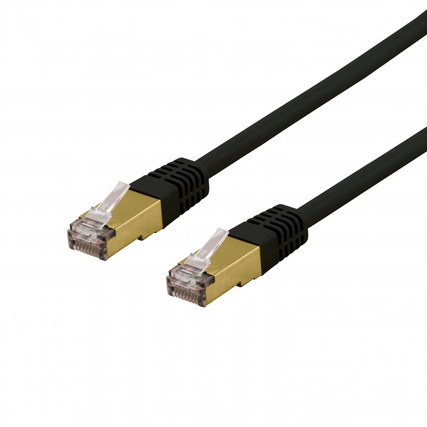 Deltaco SFTP-61SAH сетевой кабель Черный 1 m Cat6a S/FTP (S-STP)