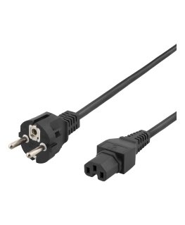 Deltaco DEL-117B toitekaabel Must 2 m C15 pistikut CEE7/7