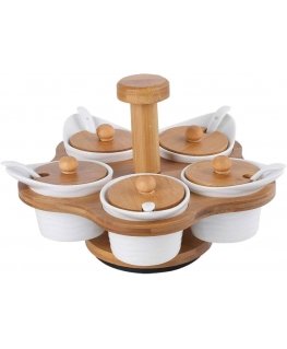 FIKA suupiste kausside komplekt, 4 x 230 ml, bambusest alus