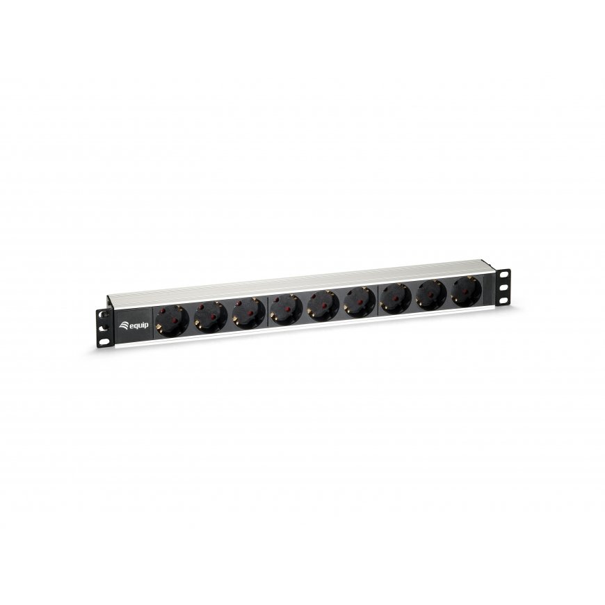 Equip 333292 energosadales vienība, PDU 9 Maiņstrāvas izvade (-s) 1U Melns, Sudrabs