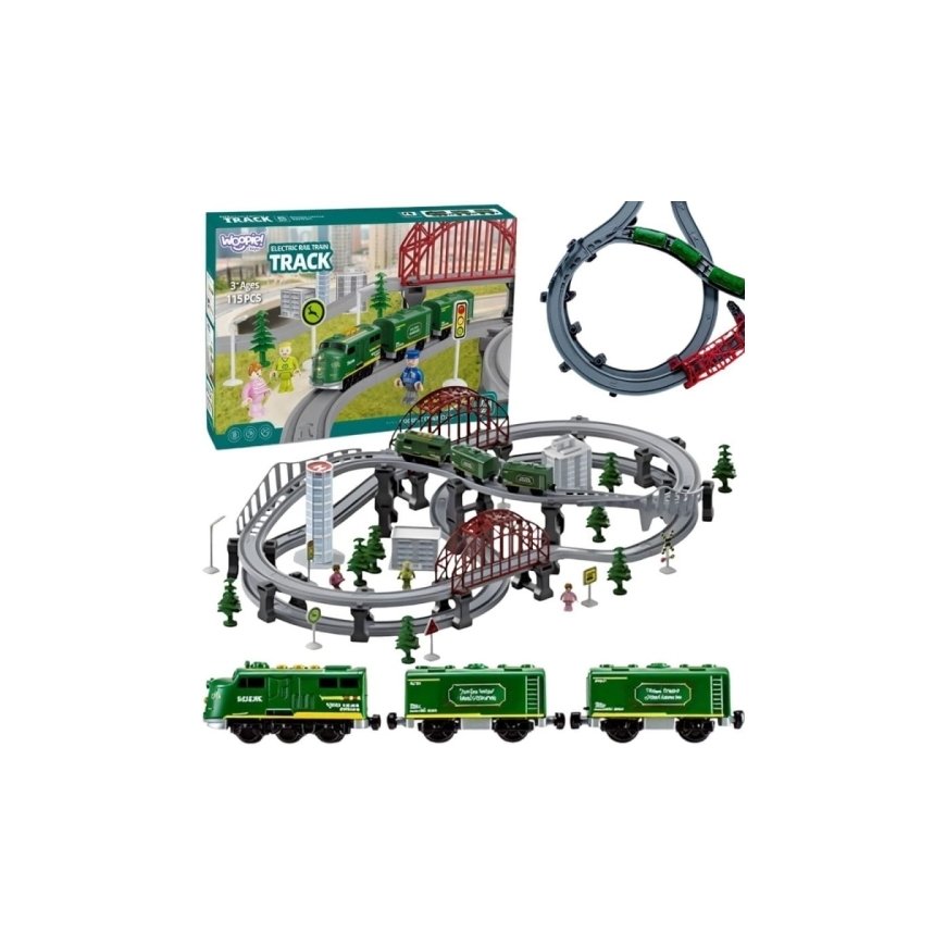 WOOPIE Modern Electric Train XXL Track Cargo Locomotive Set 115 pcs. – 2