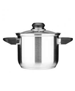 Emilio nerūsējošā tērauda katls, 3.2L, 22cm, ar stikla vāku