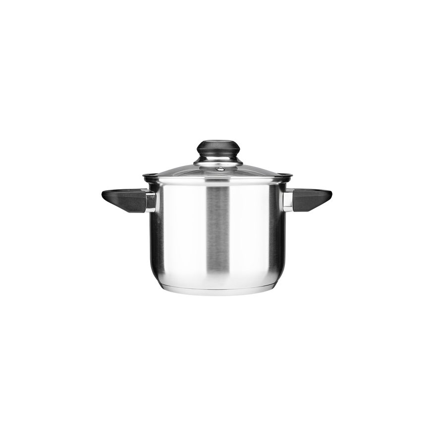 Emilio stainless steel pot, 3.2L, 22cm, with glass lid