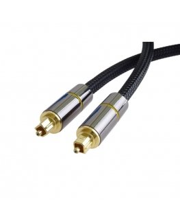 Maršrutizators „PremiumCord“ optiskais audio kabelis „Toslink“, OD: 7 mm, zelta metāla dizains + nātrijs 2 m