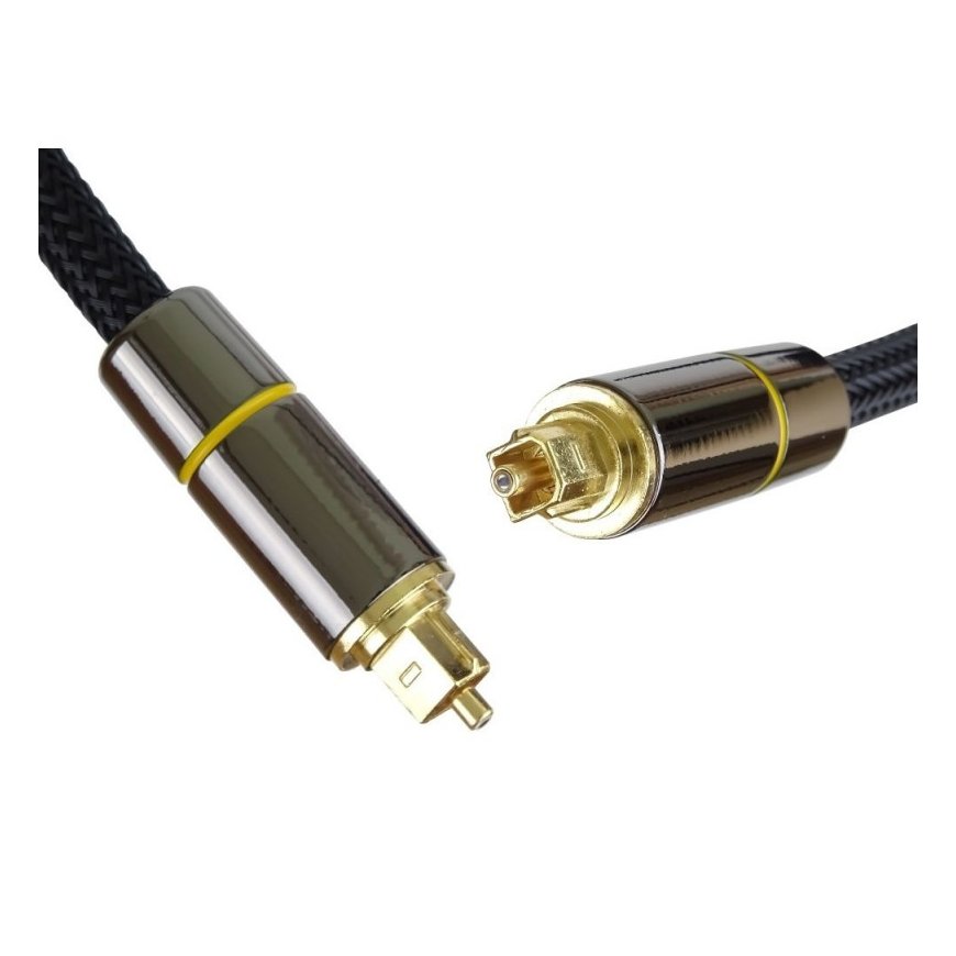 PremiumCord Toslink Optical Audio Cable, OD: 7 mm, Gold Metal Design + Nylon 2 m – 2