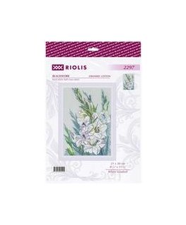 UAB Riolis Cross Stitch Kit. "White Gladiolus" 21x30 cm SR2297