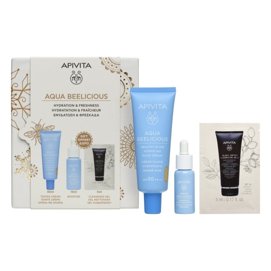 Apivita AQUA BEELICIOUS FLUID CREAM WITH TINTING SPF 30+ SET OF 3 PIECES – 2