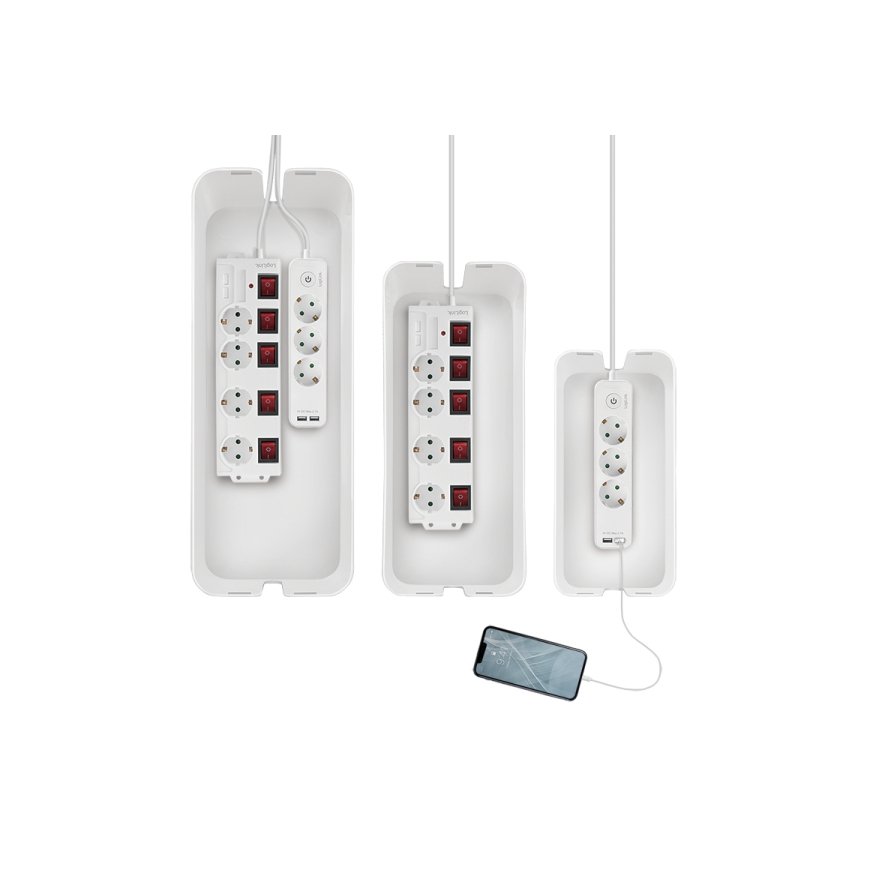 LogiLink KAB0078 vadu organizētājs Universāls Kabeļu kārba Balts 3 pcs – 5