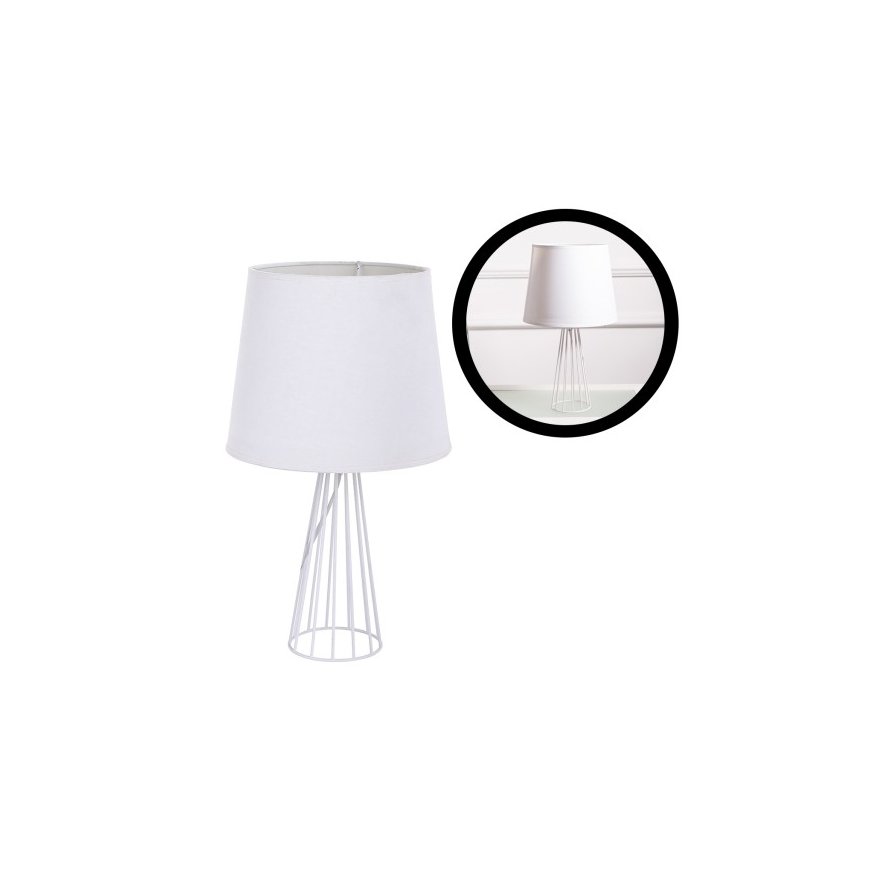 Lamp Galda lampa ar baltu metāla