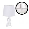 Table lamp with a white metal lattice base, 23x40 cm Table lamp with a white metal lattice base, 23x40 cm
