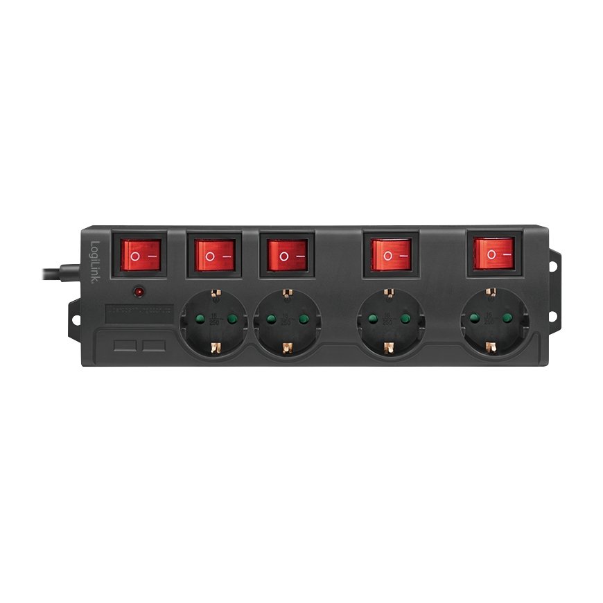 LogiLink LPS251 удлинитель 1,5 m 4 розетка(и) Для помещений Черный – 2
