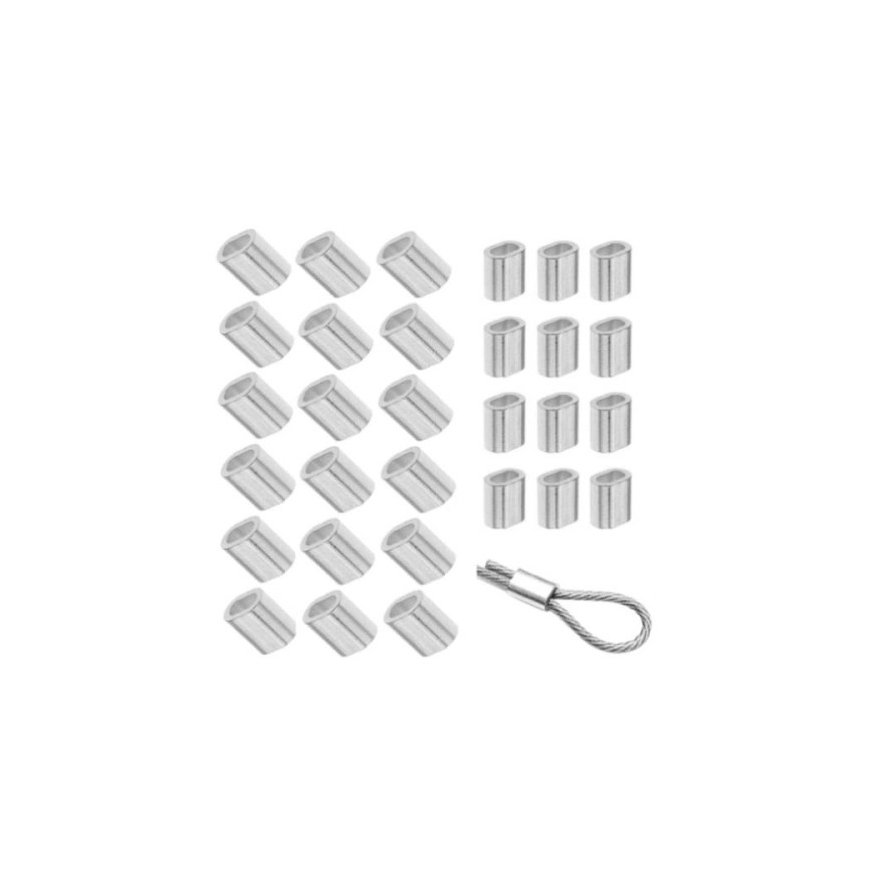 Folding cable terminal - for 5 mm cable - 10 pcs - oval aluminum sleeve