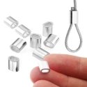 Folding cable terminal - for 5 mm cable - 10 pcs - oval aluminum sleeve