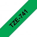 Brother TZE-741 etikečių juostelė Juoda ant žalios TZ Brother TZE-741 etikečių juostelė Juoda ant žalios TZ