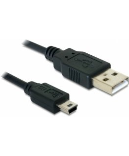 DeLOCK 82273 USB kabelis USB 2.0 1 m USB A Mini-USB B Melns