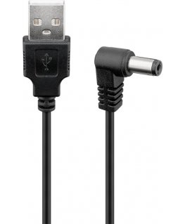 Goobay 55158 кабель питания Черный 1 m USB A 5.5 x 2.1 mm