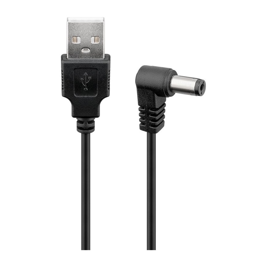 Goobay 55158 maitinimo kabelis Juoda 1 m USB A 5.5 x 2.1 mm