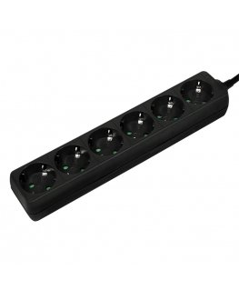 LogiLink LPS238B удлинитель 1,5 m 6 розетка(и) Для помещений Черный