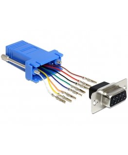 DeLOCK 65430 cable gender changer Sub-D 9p RJ45 Black, Blue, Silver