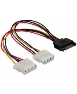 DeLOCK SATA 15pin 2x 4pin Molex female 20cm