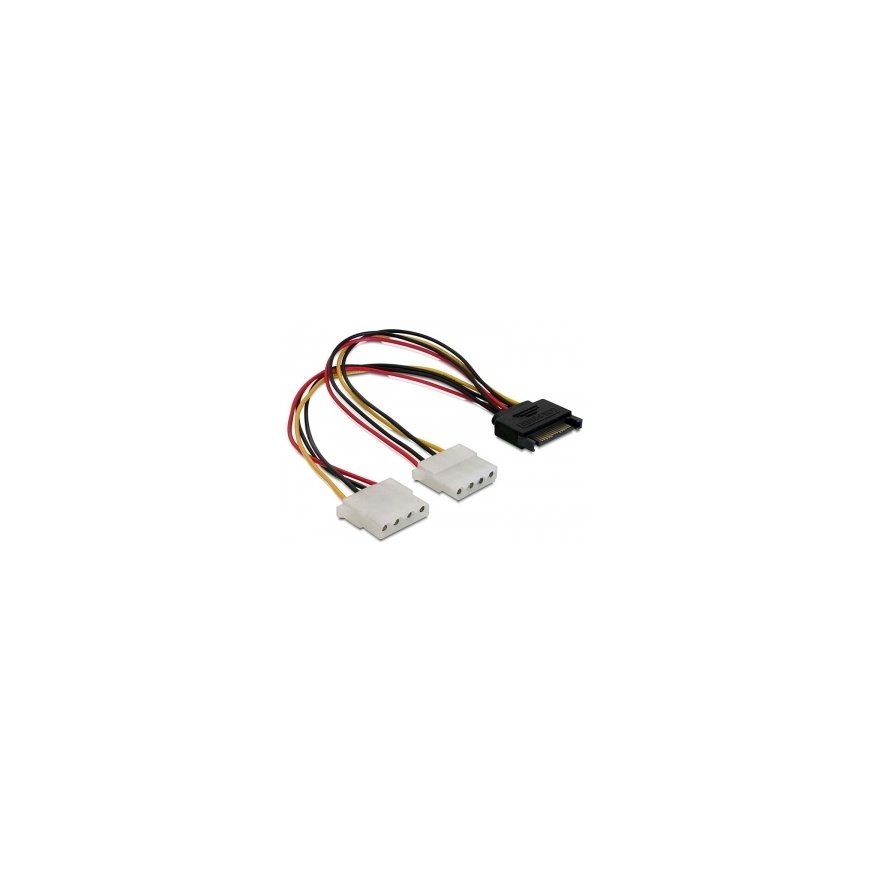 DeLOCK SATA 15pin 2x 4pin Molex female 20cm