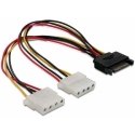 DeLOCK SATA 15pin 2x 4pin Molex female 20cm DeLOCK SATA 15pin 2x 4pin Molex female 20cm