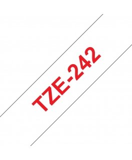 Brother TZE-242 etikečių juostelė Raudona ant balto