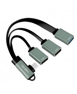 LogiLink UA0361 хаб-разветвитель USB 3.2 Gen 1 (3.1 Gen 1) Type-C 5000 Мбит/с Серебристый