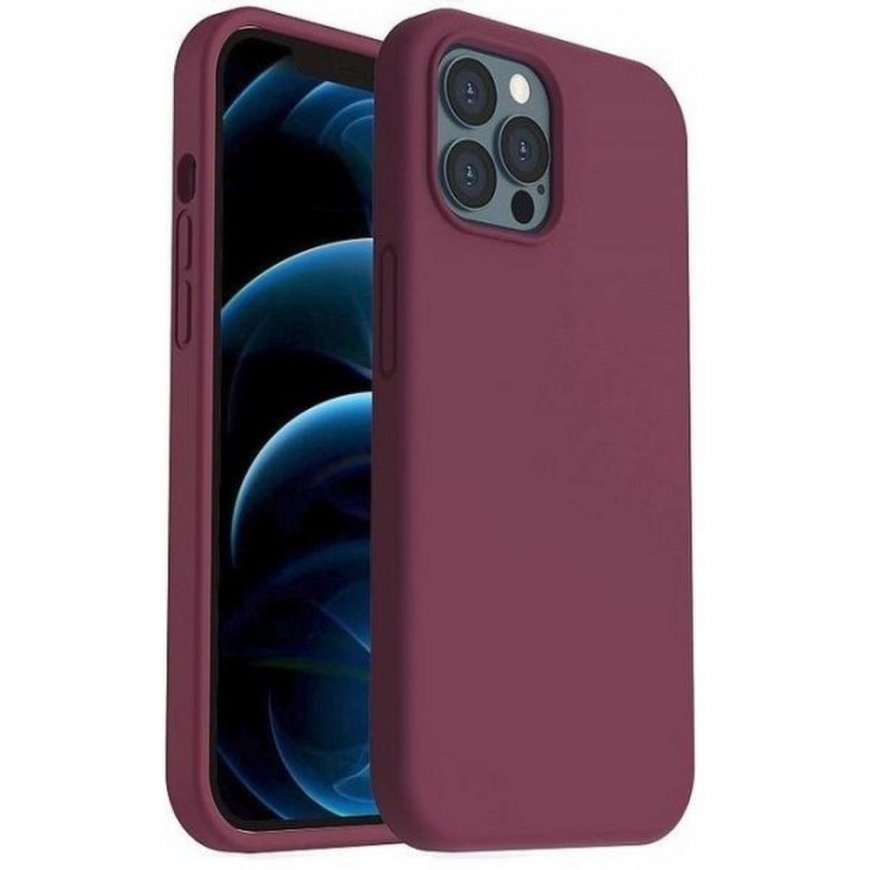 Riff "Minkštas silikono dėklas iPhone 15" Bordo
