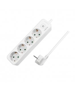LogiLink LPS245 jatkojohto 1,5 m 4 AC-pistorasia(a) Sisätila Valkoinen