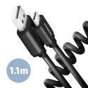 Axagon Data and charging USB 2.0 cable length 1.1 m. 3A. Black twisted. USB kabelis 1,1 m USB A USB Axagon Data and charging USB 2.0 cable length 1.1 m. 3A. Black twisted. USB kabelis 1,1 m USB A USB