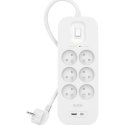KERG SMART – 3-inčių lizdų maitinimo juosta + USB-A + USB-C įkroviklis 1,5 m 3×1,5 mm² H05VV-F 16A/250V