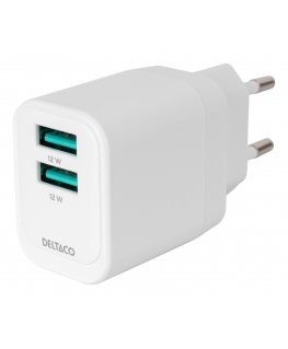 Deltaco USB-AC200 mobile device charger Universal White AC Indoor