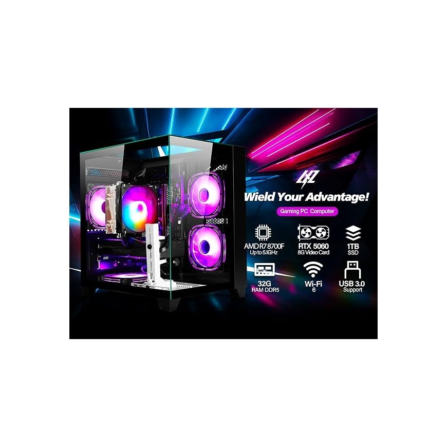 MDATA GAMING Ryzen 5 5600X 32GB 1TB SSD 1TB HDD RTX 4060 Windows 11 – 2