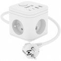 KERG SMART – 3-izstrādņu strāvas ligzda + USB-A+USB-C lādētājs 1.5m 3×1.5mm2 H05VV-F 16A/250V